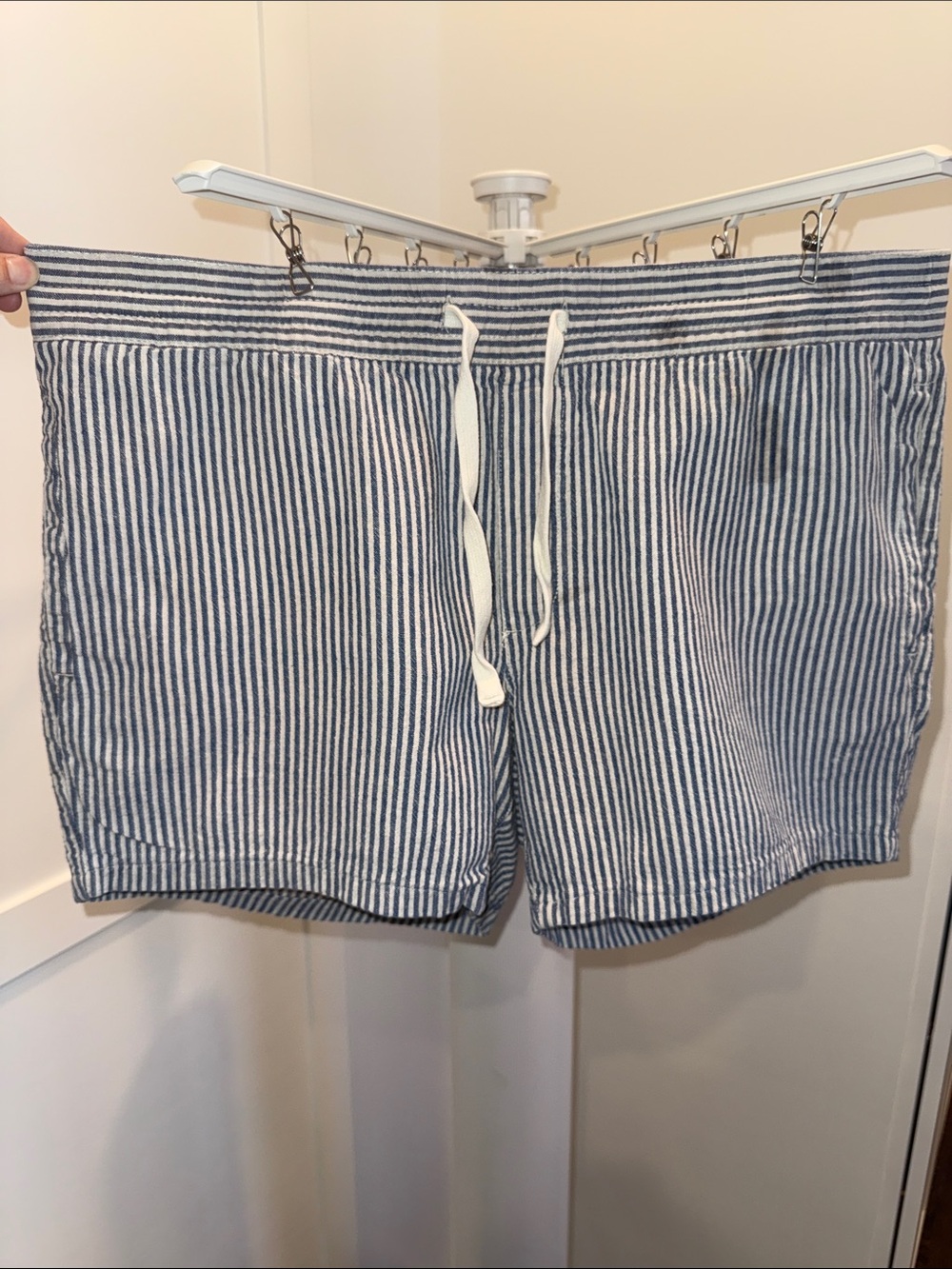 Goodfellow & Co Navy and White Striped Drawstring Shorts